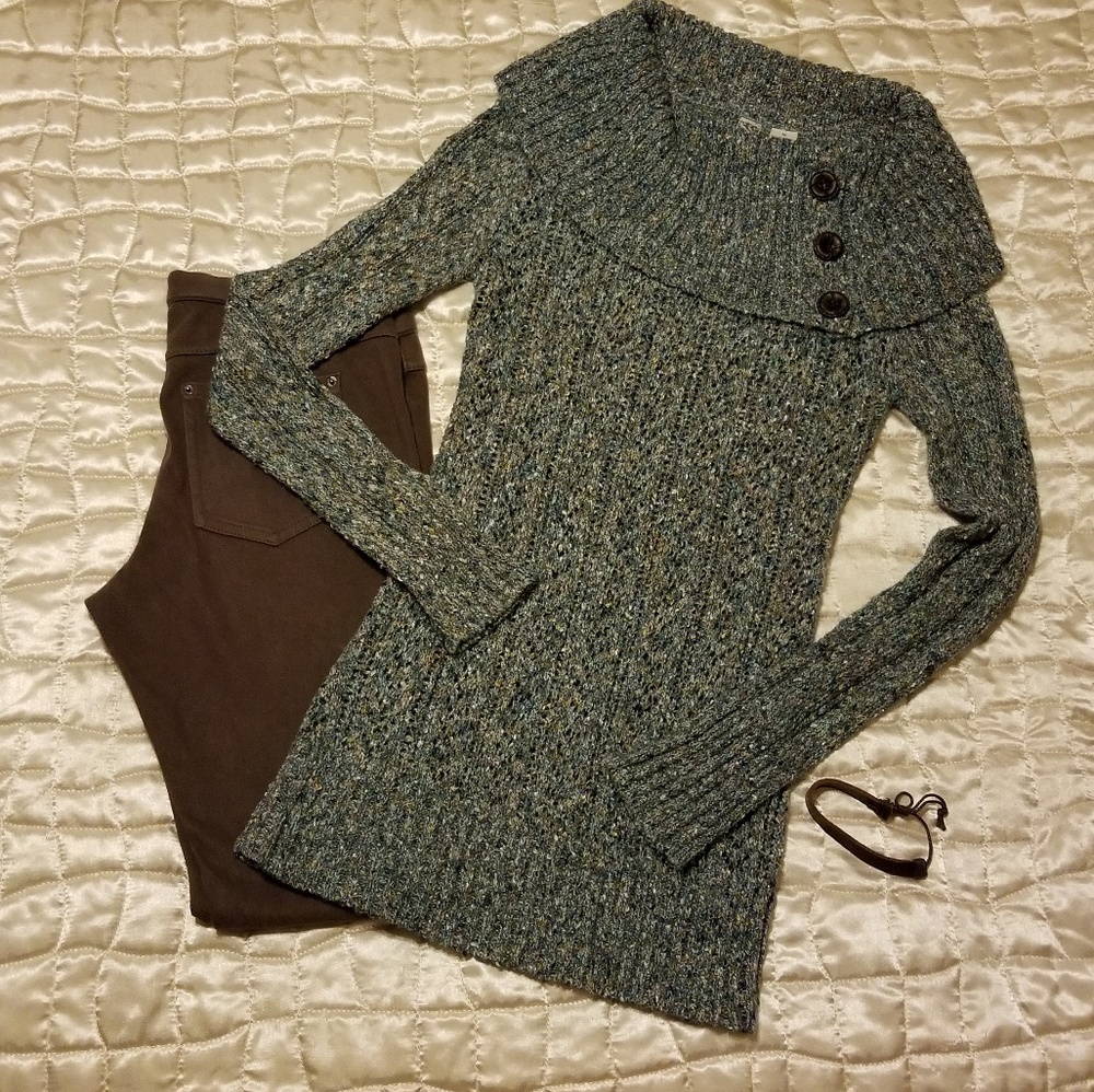 Buckle brand cowl neck sweater